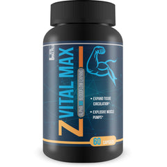Vital Male Pills Z Vital Max N02 Alpha XR bottle front demonstrating blood flow support.