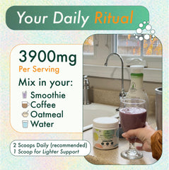 Vital Matter MycoClarity Ultra dissolving in water with smooth, no-grain texture.