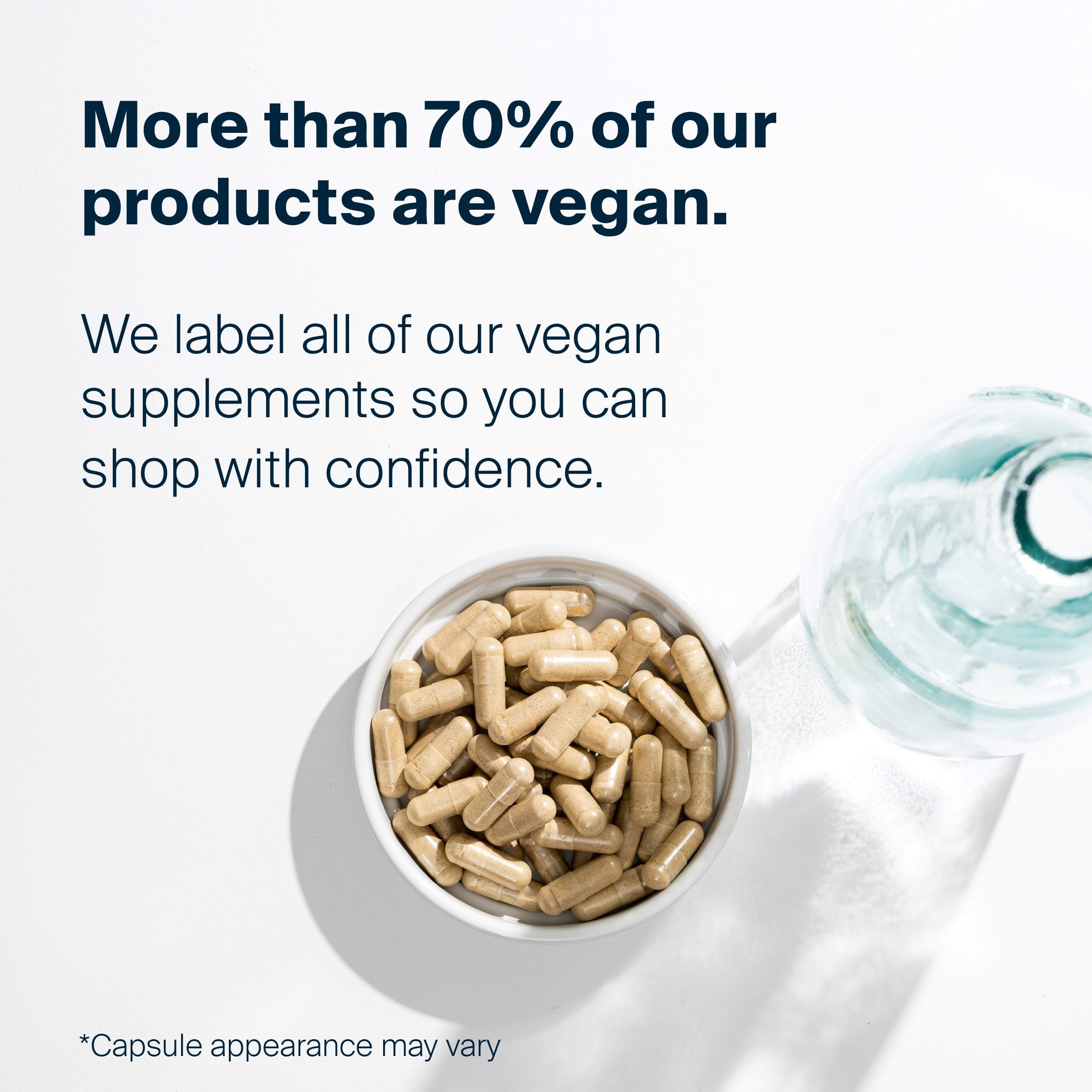 Vital Nutrients Acetyl L-Carnitine powder label showing vegan, non-GMO features.