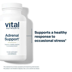 Vital Nutrients Adrenal Support with ashwagandha root for calm resilience.