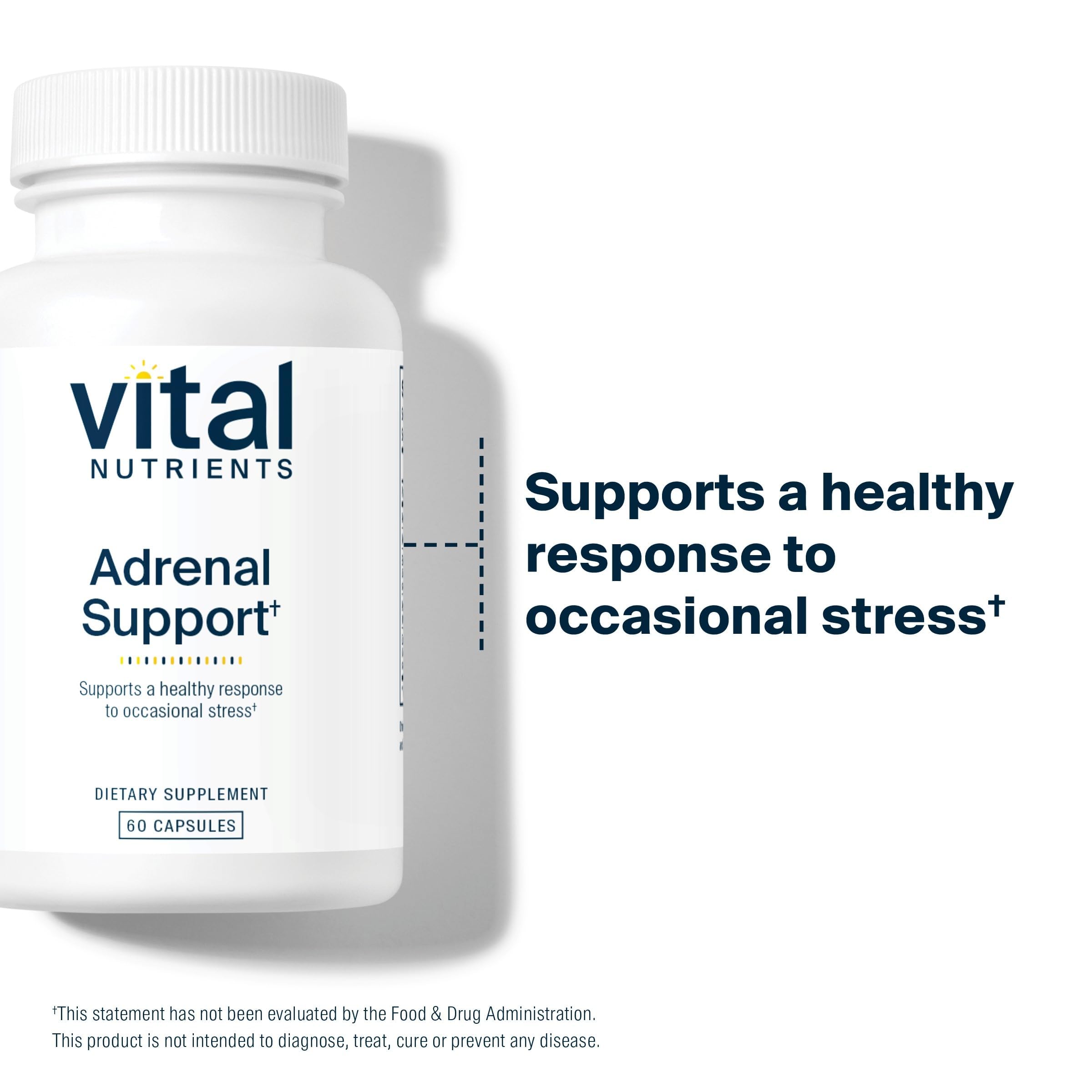 Vital Nutrients Adrenal Support packaging box conveys trusted quality