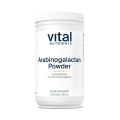 Vital Nutrients Arabinogalactan powder packaging promotes vegan gut fiber.