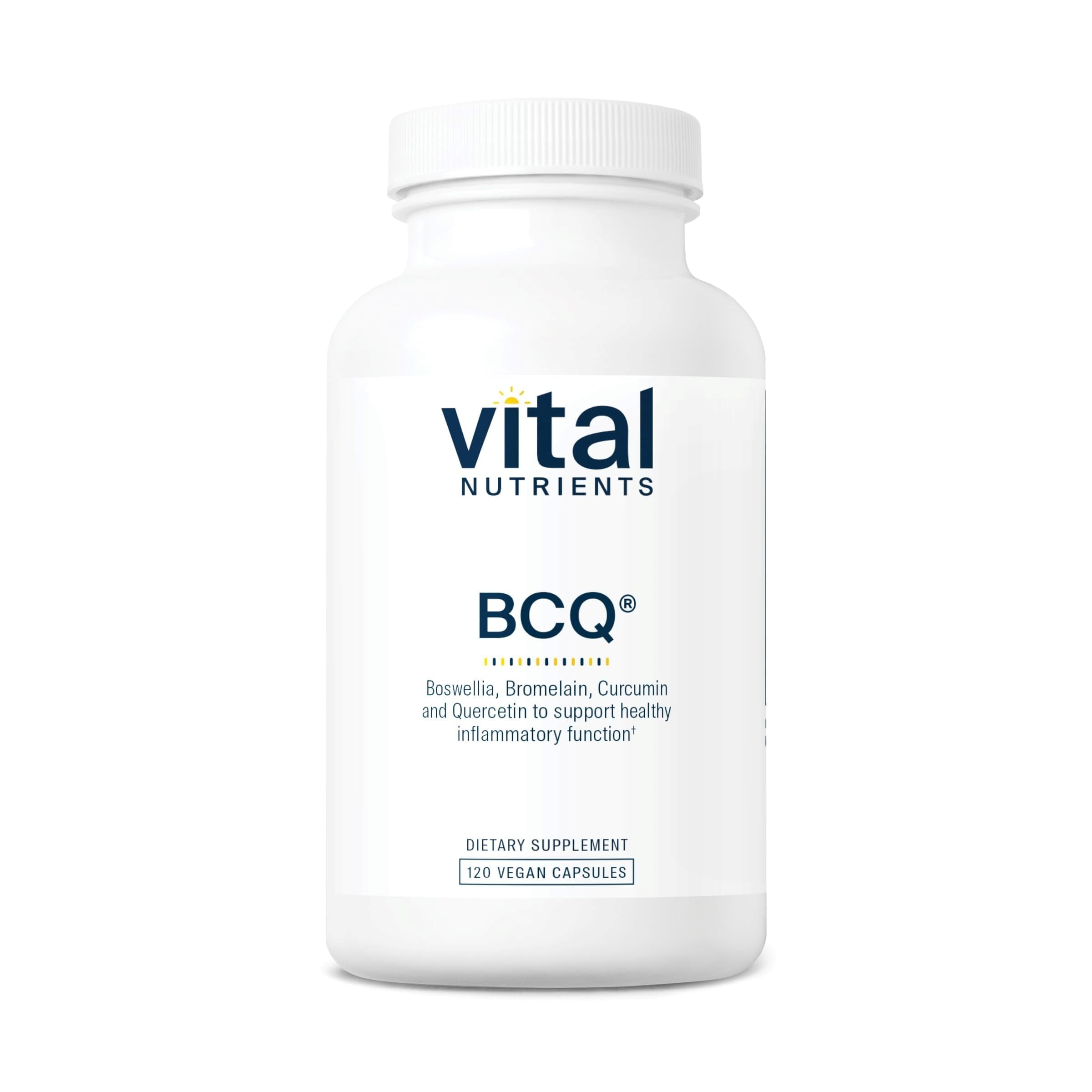 Vital Nutrients BCQ bottle pour for easy daily dosing supporting joints and sinuses
