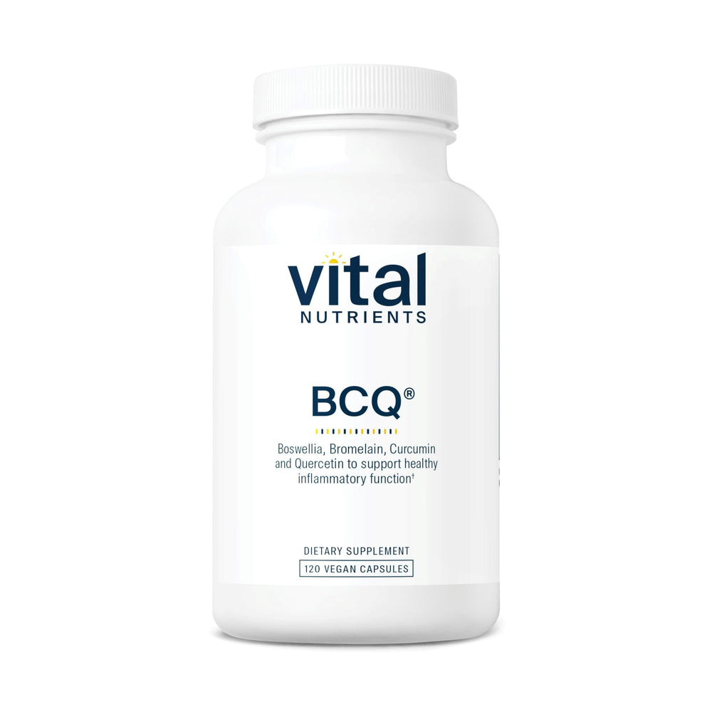 Vital Nutrients BCQ bottle pour for easy daily dosing supporting joints and sinuses