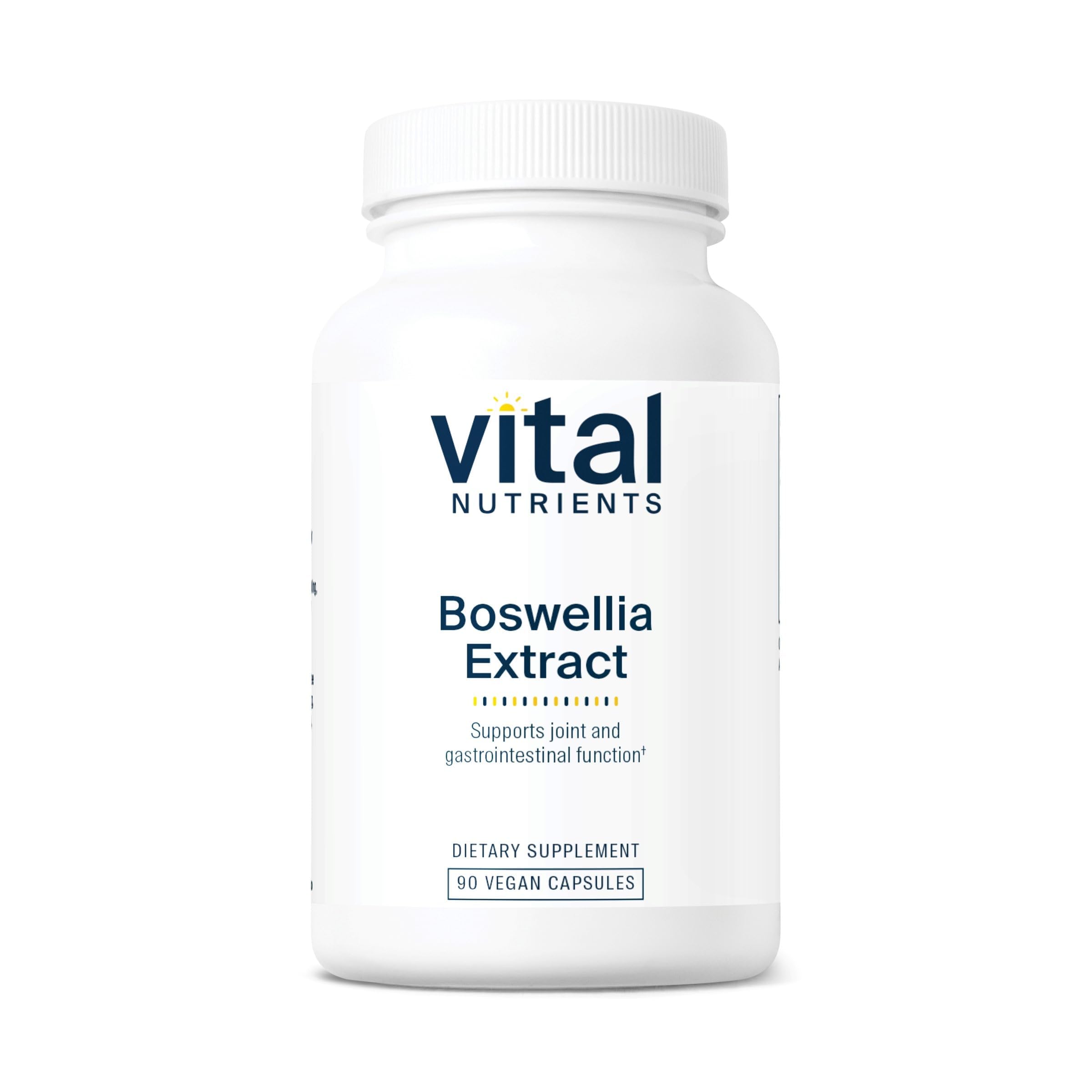 Vital Nutrients Boswellia Extract capsules bottle front highlighting gluten-free formula