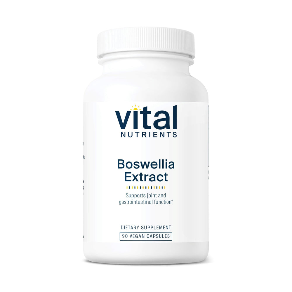 Vital Nutrients Boswellia Extract capsules bottle front highlighting gluten-free formula
