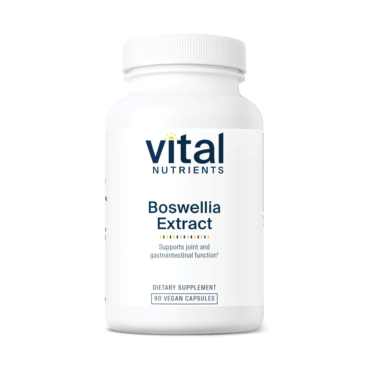 Vital Nutrients Boswellia Extract capsules bottle front highlighting gluten-free formula