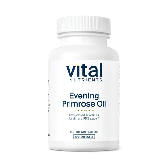 Vital Nutrients Evening Primrose Oil bottle showcasing 1000mg softgels for daily wellness