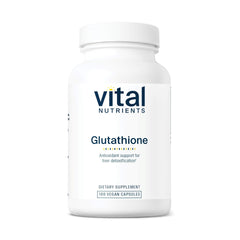Vital Nutrients Glutathione 400mg bottle, front view, vegan formula supporting wellness