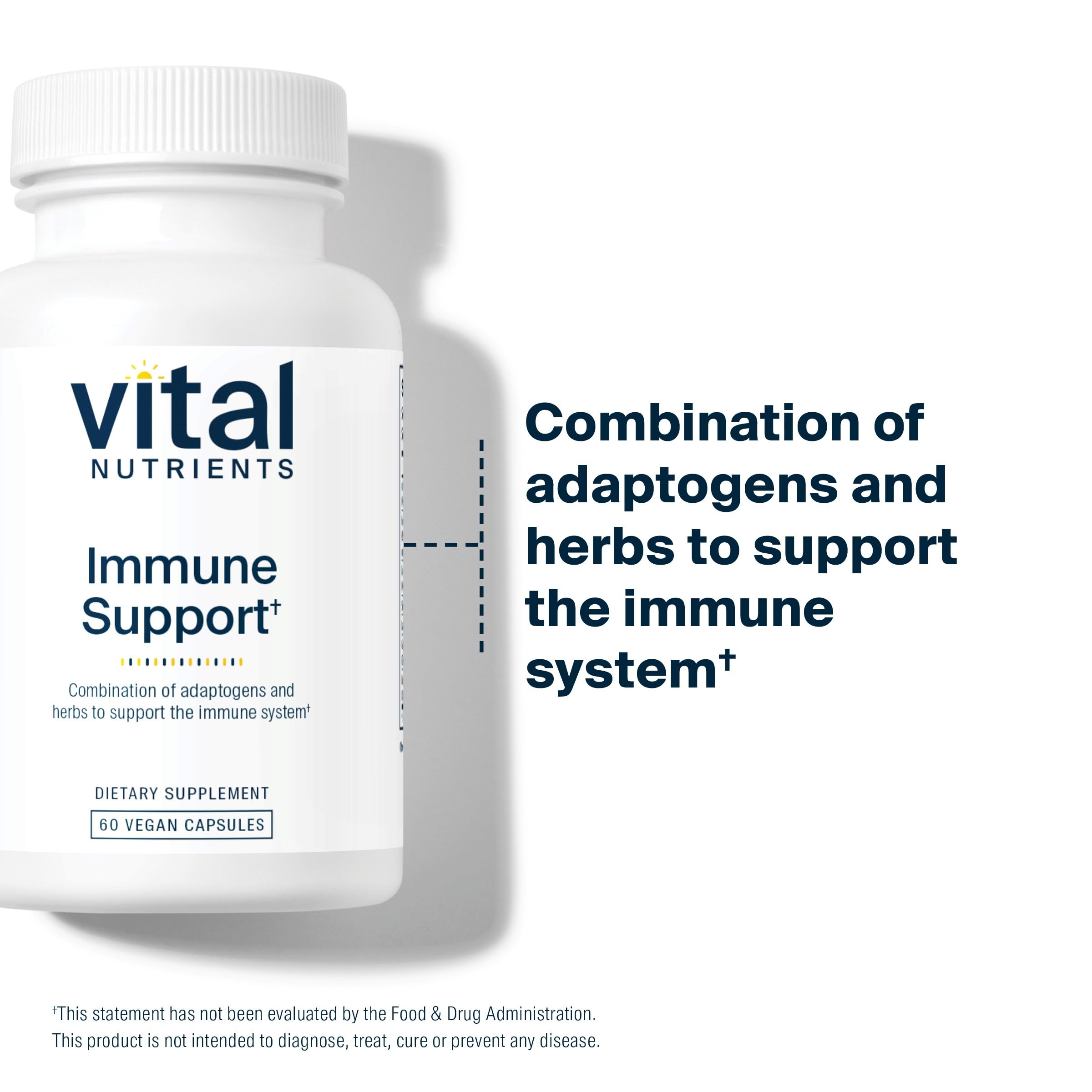 Vital Nutrients Immune Support bottle with capsules ready for a simple daily routine