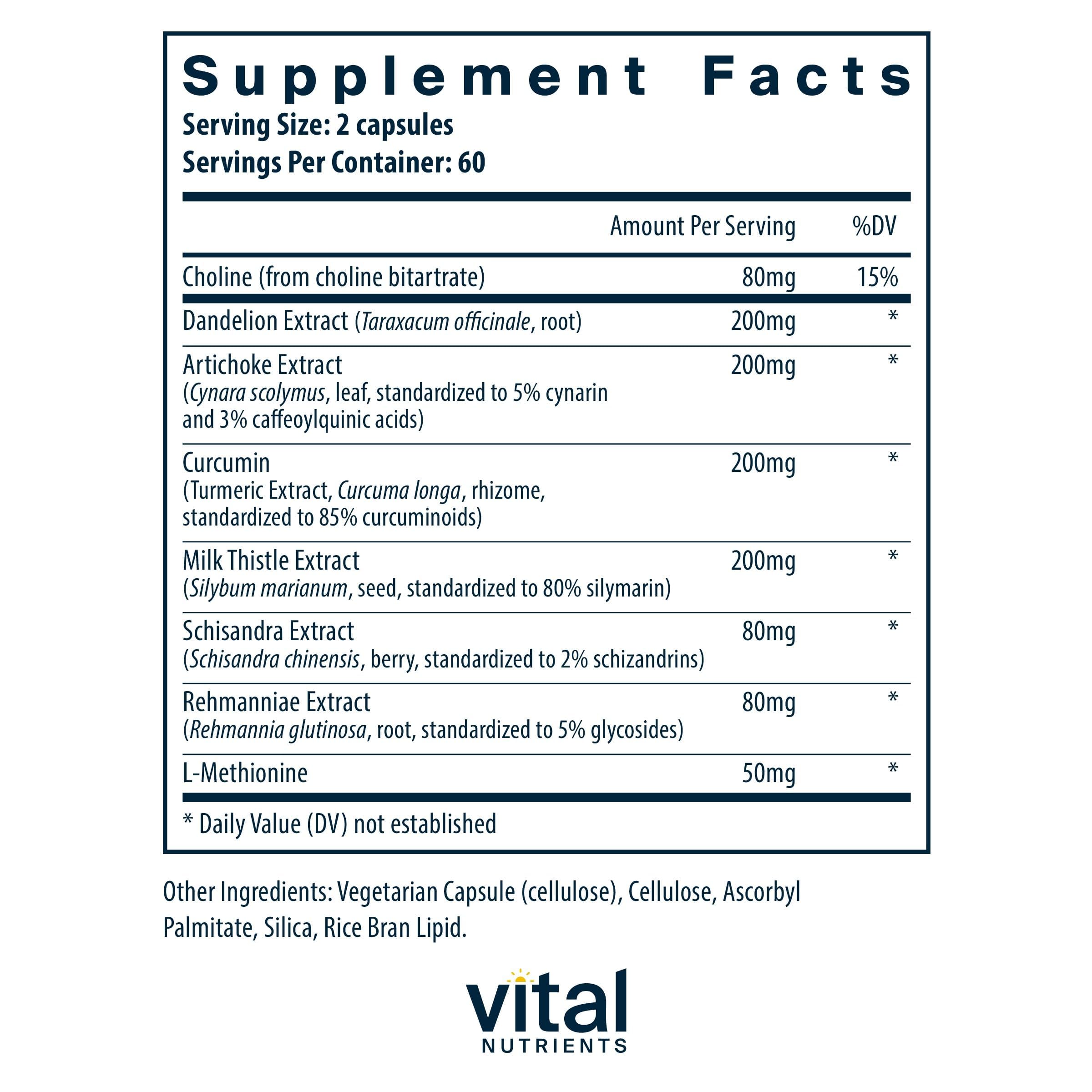 Close-up of Vital Nutrients Liver Support capsules for easy daily intake.