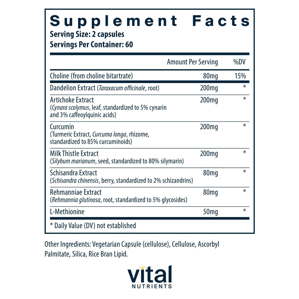 Close-up of Vital Nutrients Liver Support capsules for easy daily intake.