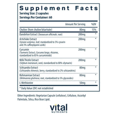Close-up of Vital Nutrients Liver Support capsules for easy daily intake.