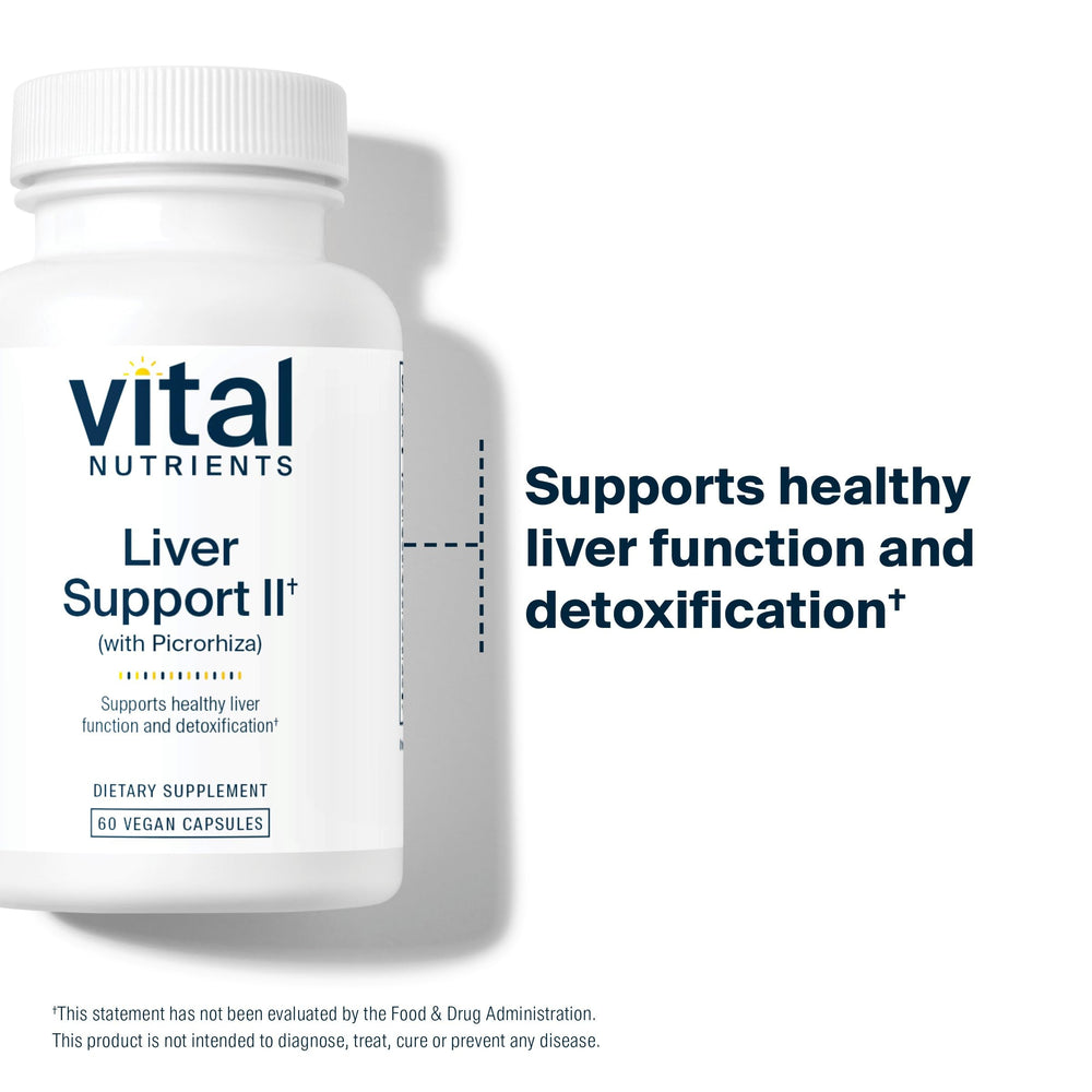 Vital Nutrients Liver Support II ingredient-blend emphasizes milk thistle and picrorhiza