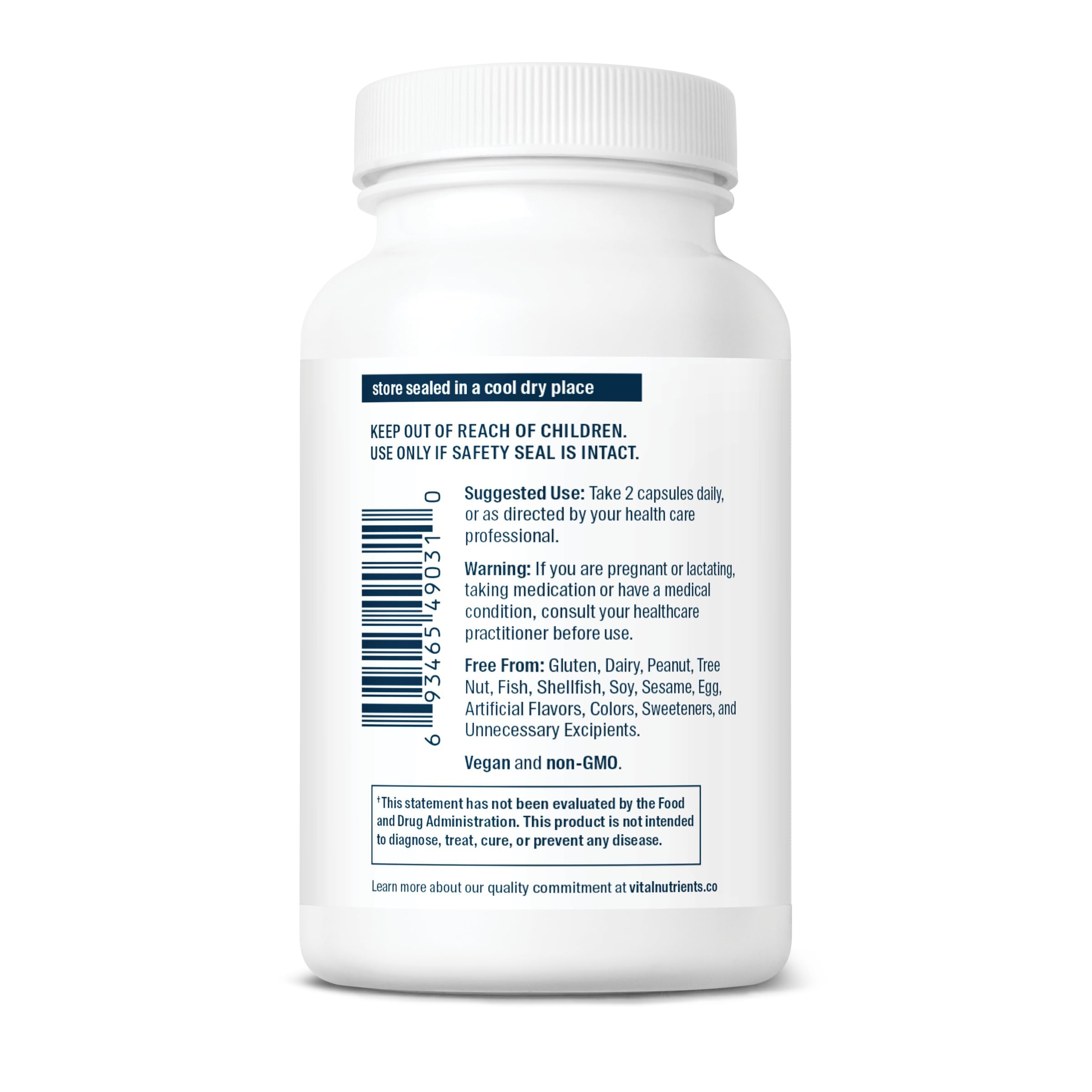 Vital Nutrients magnesium and B vitamins blend for mood and alertness