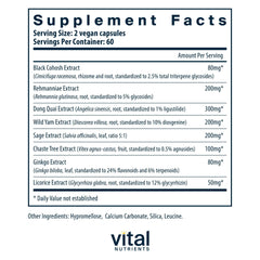 Vital Nutrients Menopause Support capsules close-up