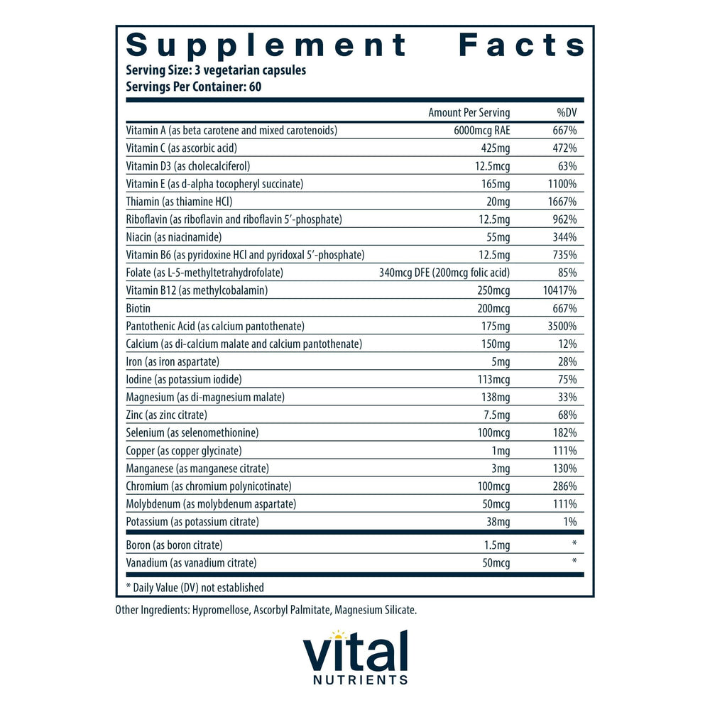 Vital Nutrients Multi-Nutrients 4 capsule close-up for easy daily intake