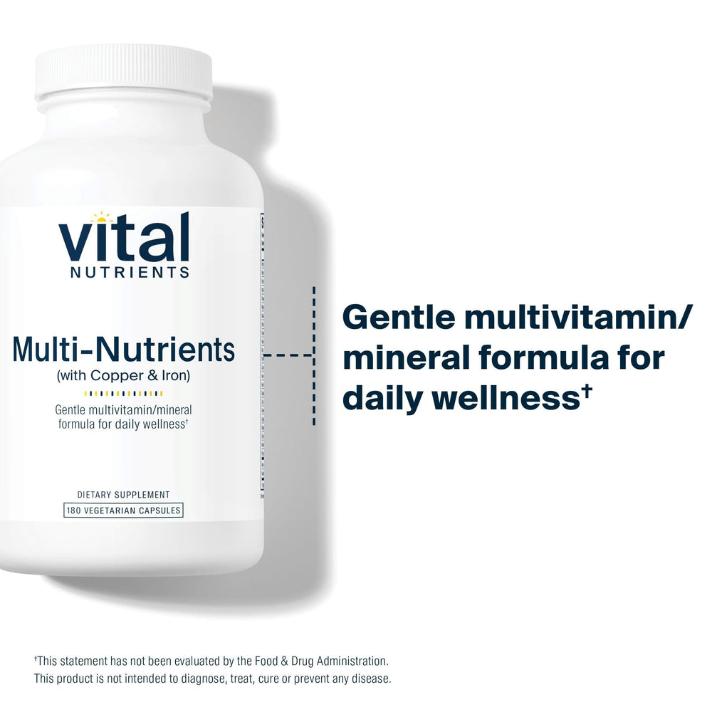 Vital Nutrients Multi-Nutrients 4 label on bottle with copper and iron