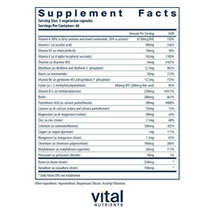 Capsules close-up of Vital Nutrients Multi-Nutrients for daily nutrition.