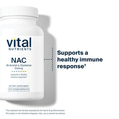 Vital Nutrients NAC 600mg packaging 360view — compact bottle for daily use
