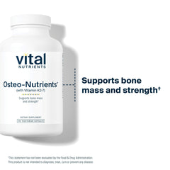 Vital Nutrients Osteo-Nutrients box packaging highlights clean vegan formula