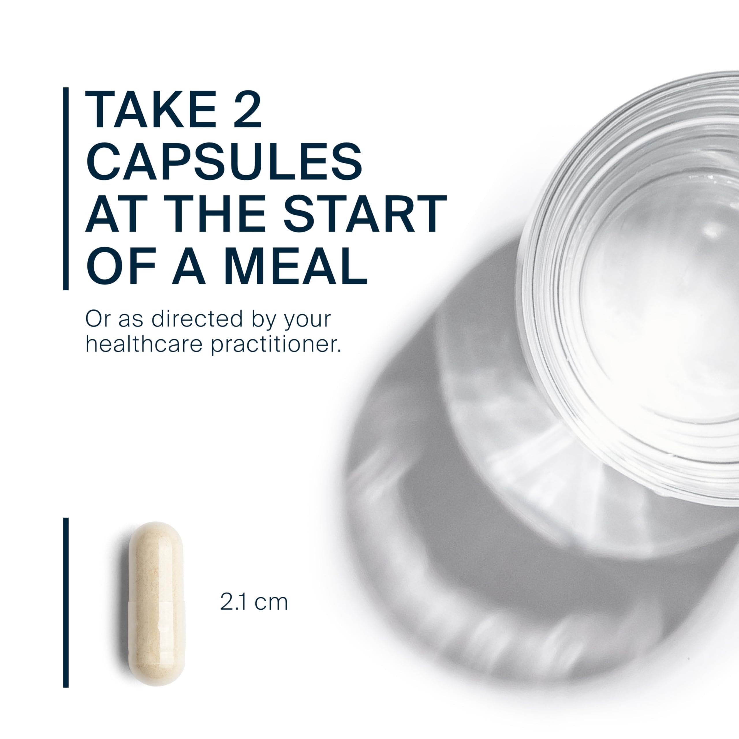 Vital Nutrients bottle beside a plated meal, suggesting better fat digestion after heavy meals.