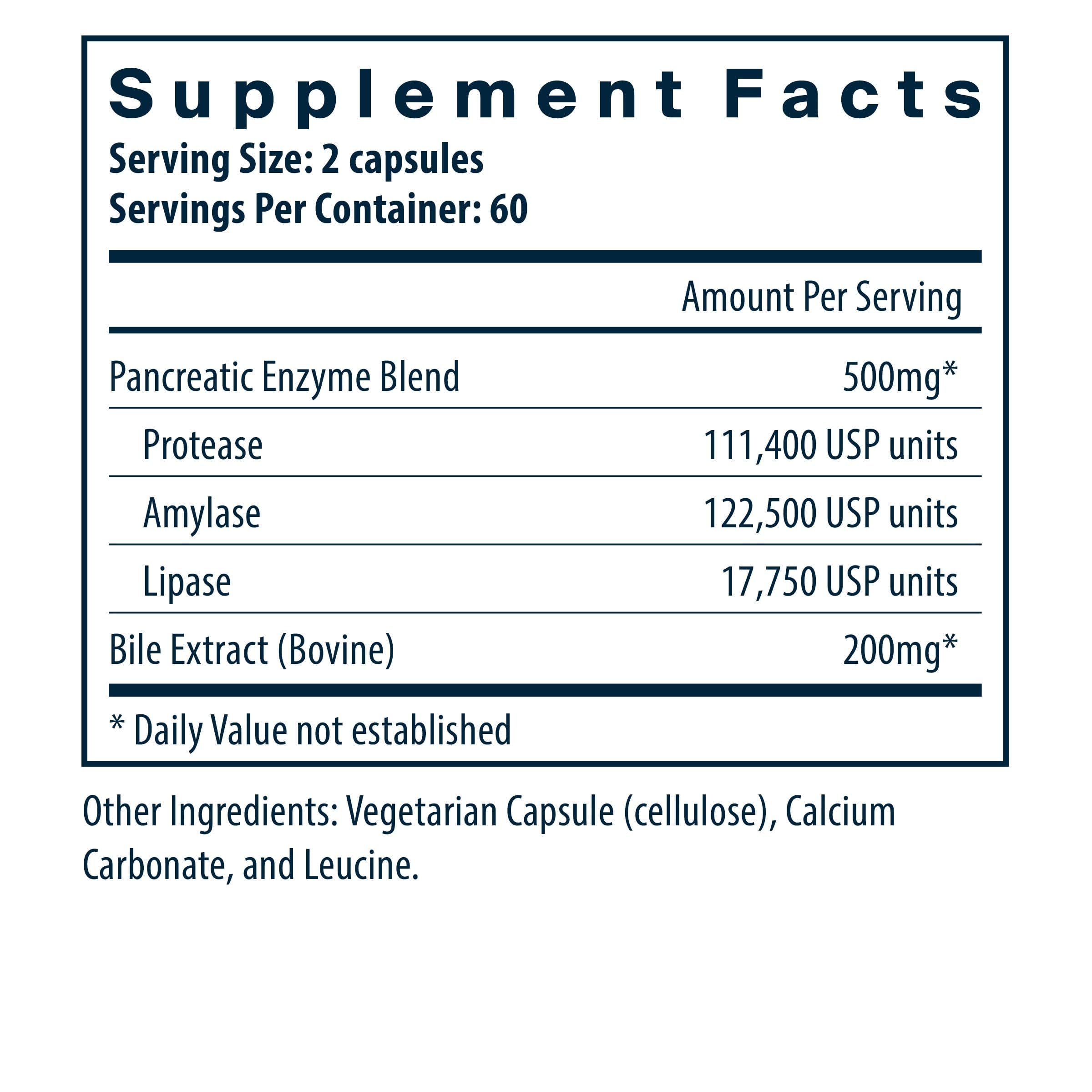 Vital Nutrients bottle close-up with a gluten-free, non-GMO enzyme formula on the label.