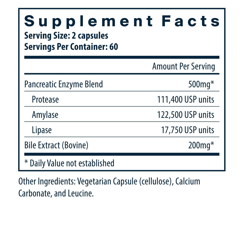 Vital Nutrients bottle close-up with a gluten-free, non-GMO enzyme formula on the label.