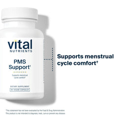 Vital Nutrients PMS Support lab-testing seal signals product quality and safety commitment.