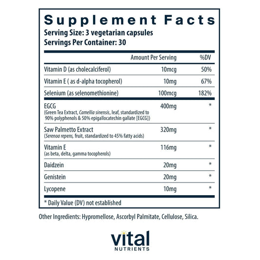 Vital Nutrients Prostate Health Tx capsules for convenient daily supplementation.