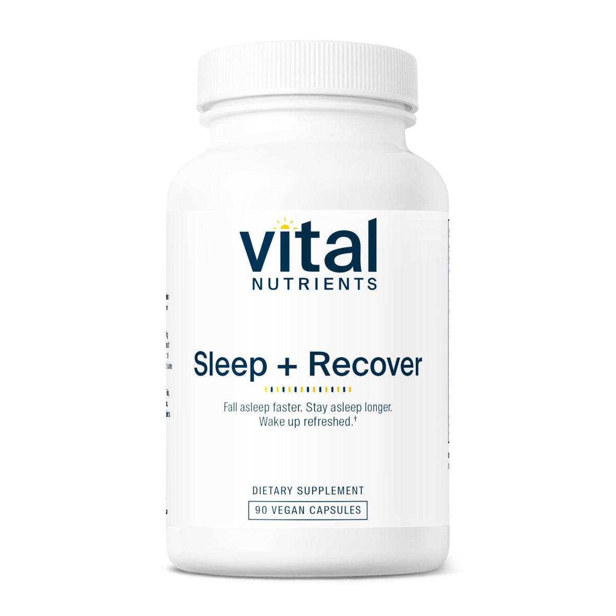Vital Nutrients Sleep and Recover bottle supports calmness for a restful night.