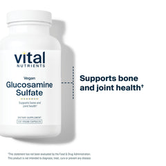 Vital Nutrients vegan glucosamine sulfate tablets on a white background