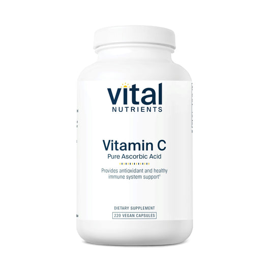 Vital Nutrients Vitamin C 1000mg bottle side view highlighting immune support potential
