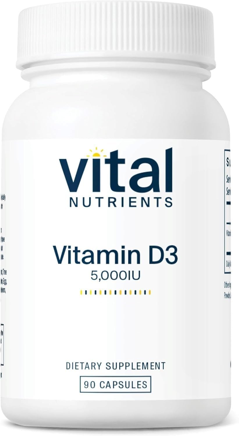 Vital Nutrients Vitamin D3 5000 IU bottle front view for daily wellness