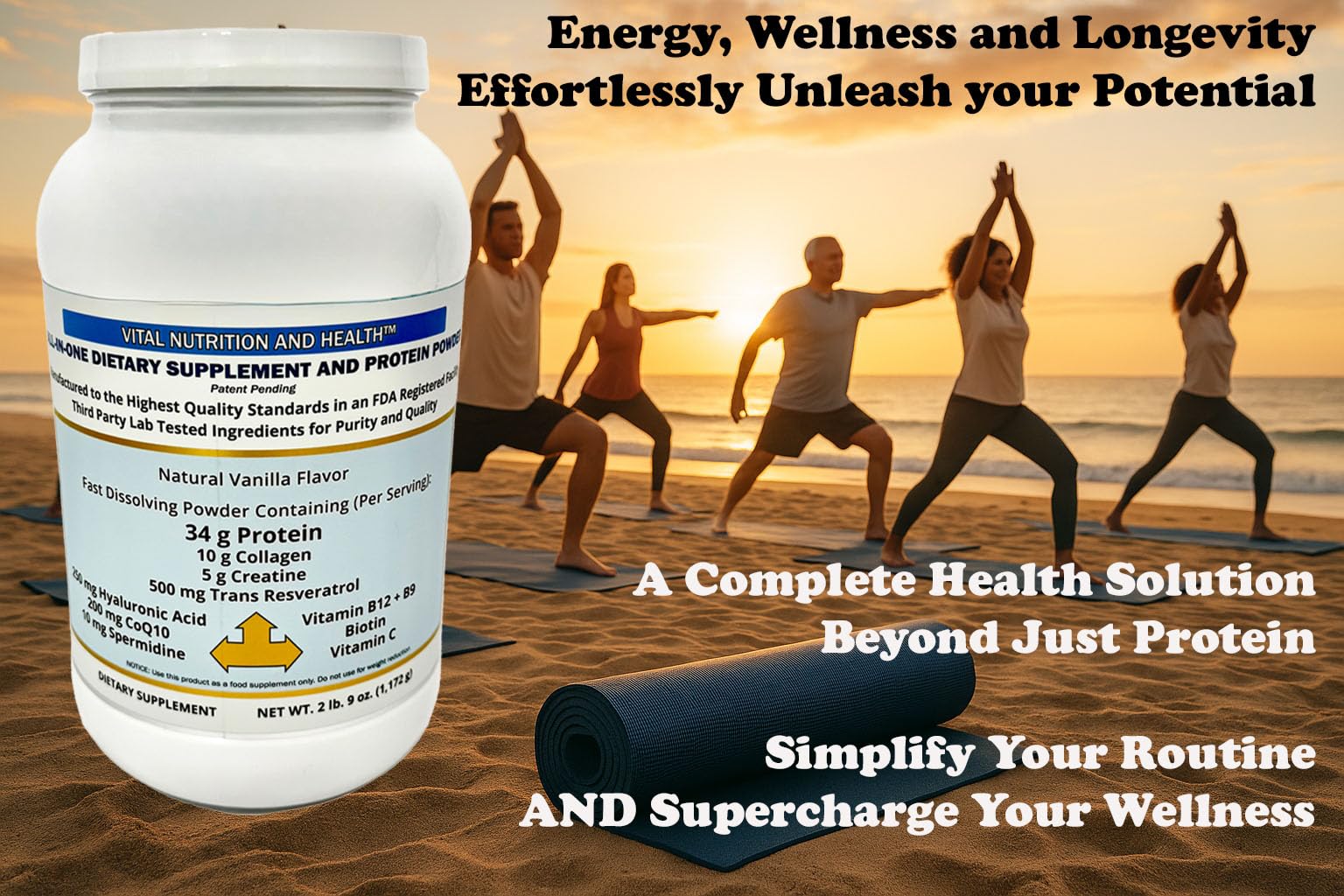 Resveratrol bottle from Vital Nutrition All-in-One emphasizing antioxidant support.