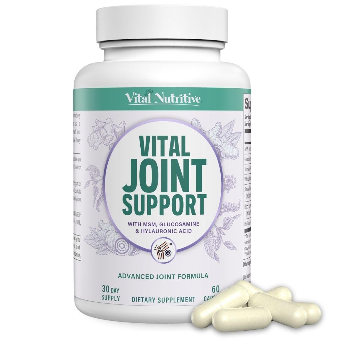 VITAL NUTRITIVE joint support bottle close-up highlighting mobility