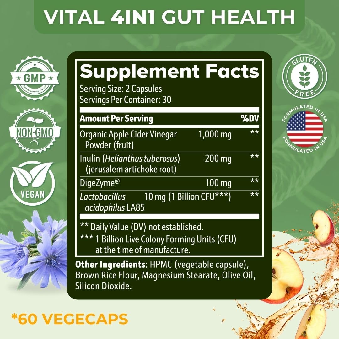 Vital Nutritive Label close-up emphasizing clean-label formula.