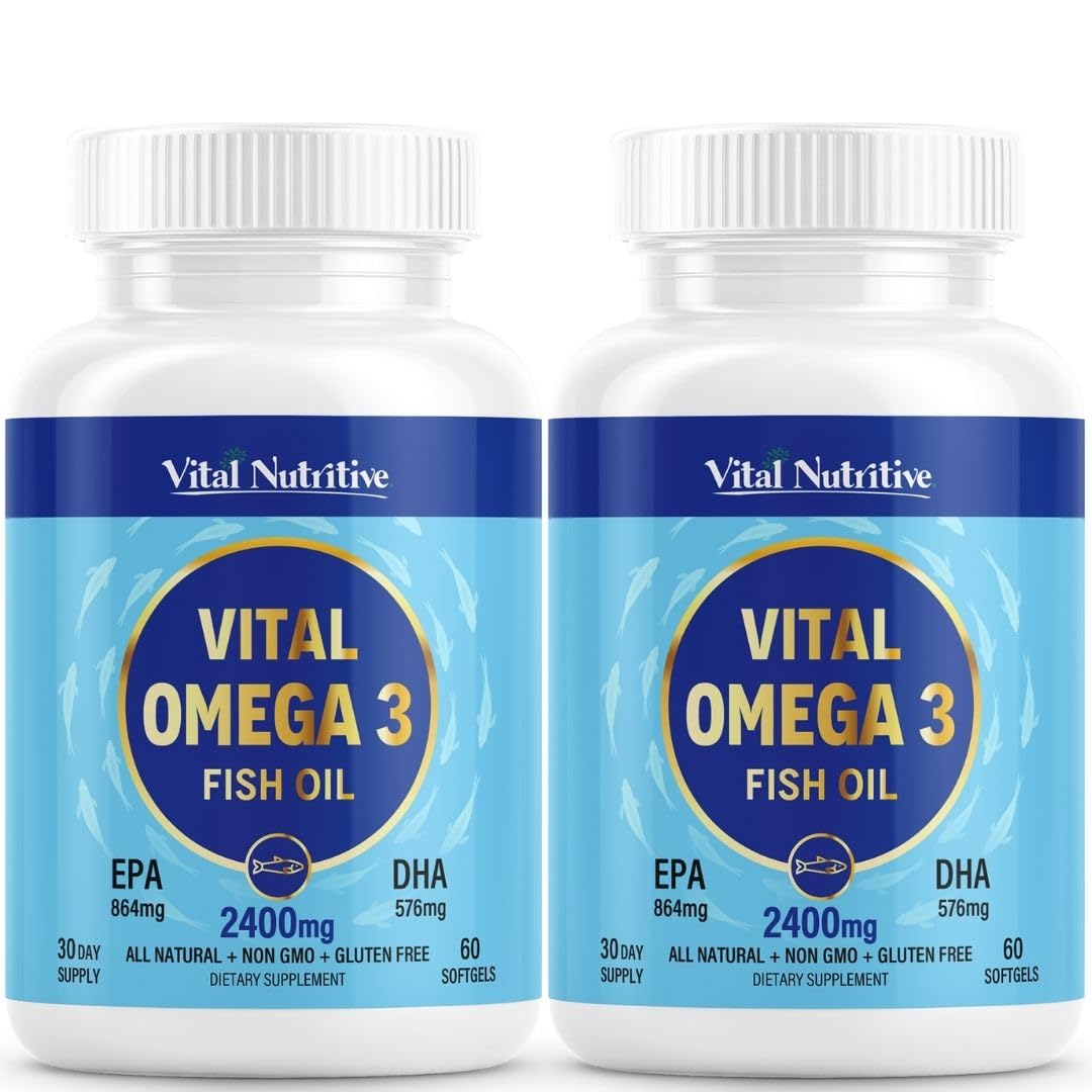 Vital Nutritive lemon softgels front view for brain and heart support
