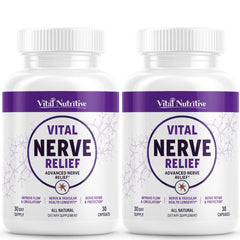 Vital Nutritive nerve-relief bottle close-up for daily nerve comfort