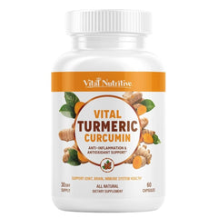 Vital Nutritive turmeric-curcumin bottle front view for daily joint support