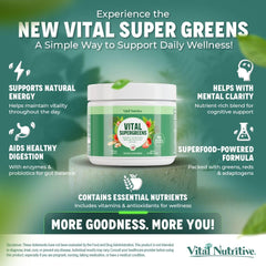 Vital Nutritive Vital Greens probiotic blend supports daily gut health