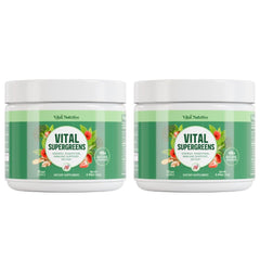 Vital Nutritive Vital Greens tub front packaging showing daily energy support