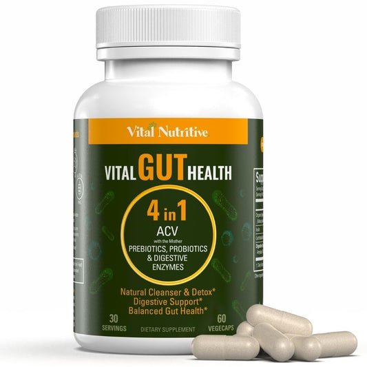 Vital Nutritive Vital Gut Health bottle for daily digestion support.