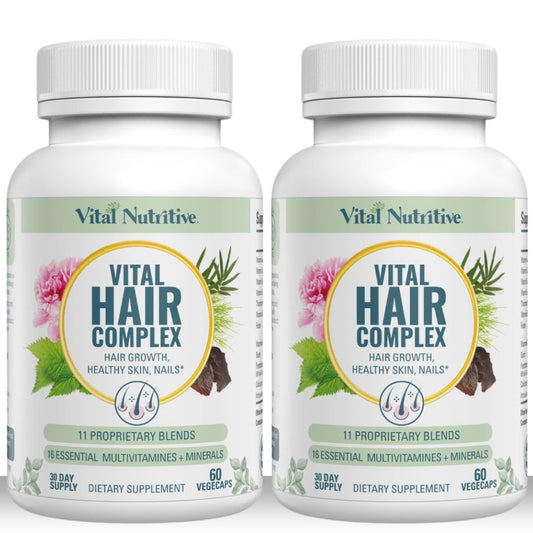 Vital Hair Complex bottle with capsules for healthier hair appearance