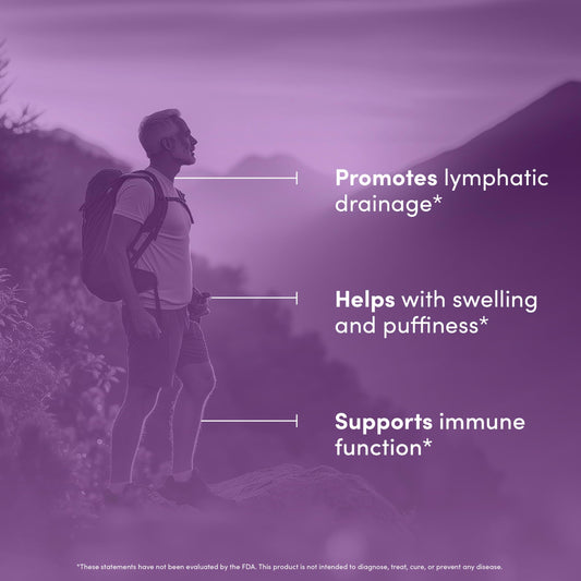 Vital Peak Lymph Peak capsules shown for convenient everyday use.
