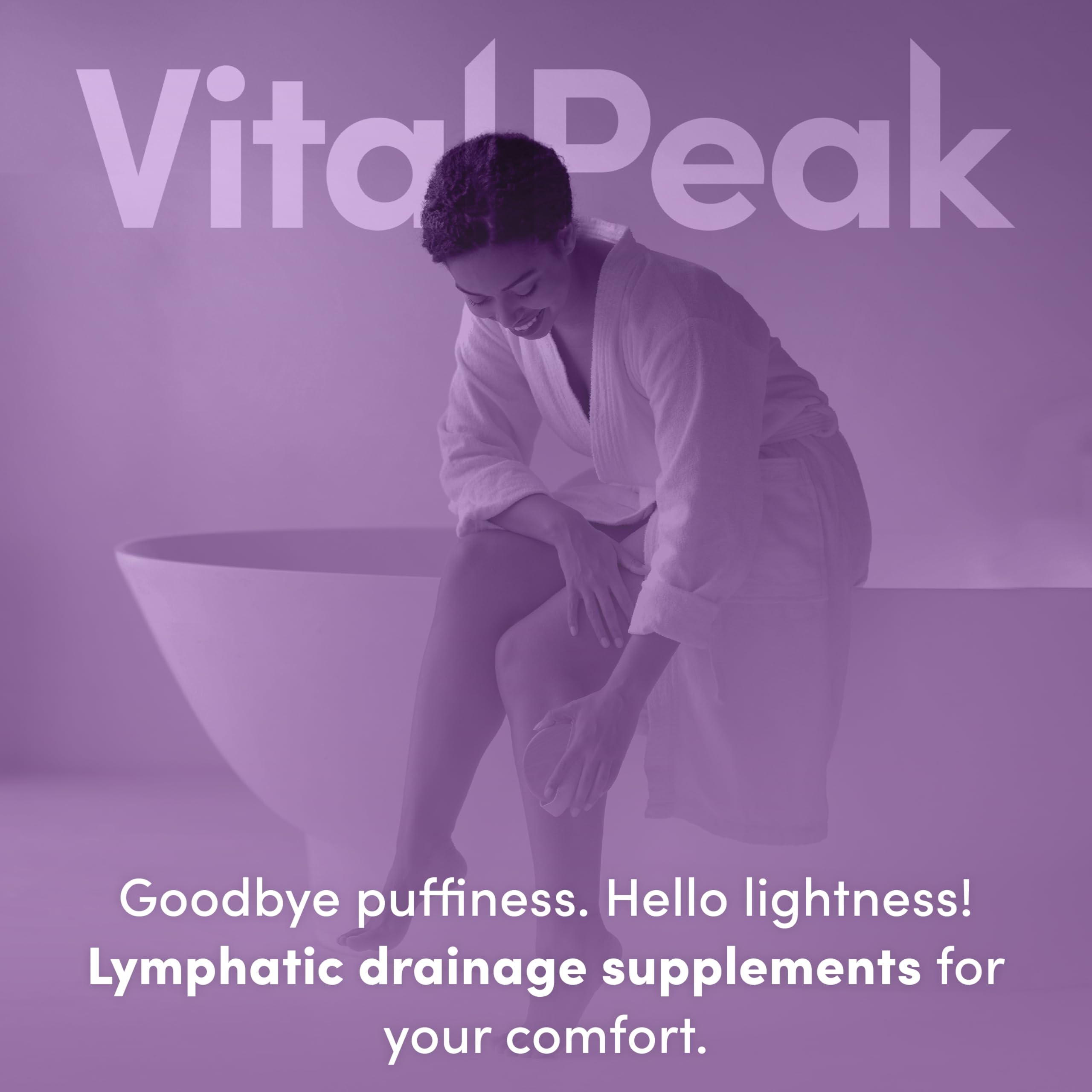 Vital Peak Lymph Peak bottle with natural light for daily wellness routine.