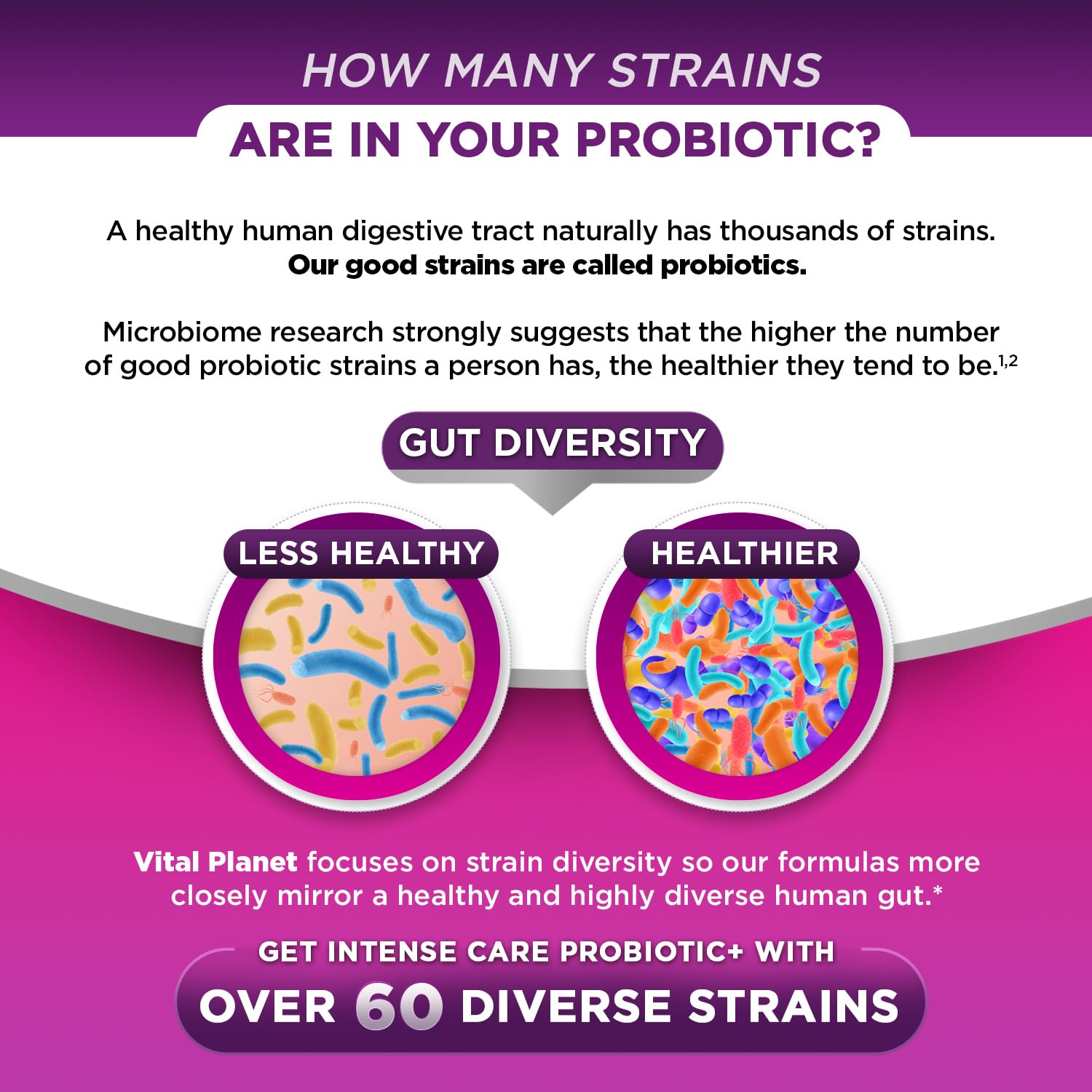 Vital Planet acid-resistant capsules designed to reach the intestinal tract.