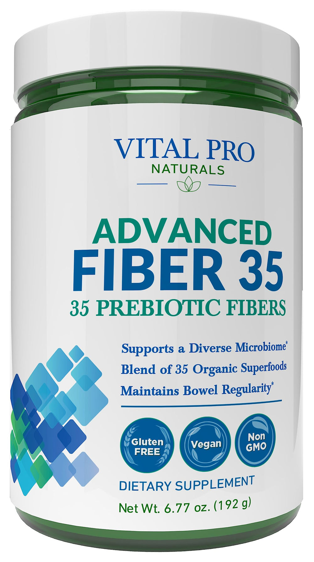 Vital Planet Advanced Fiber 35 bottle for daily gut support and regularity.