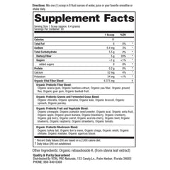 Vital Planet Advanced Fiber 35 powder being poured for easy daily mixing.