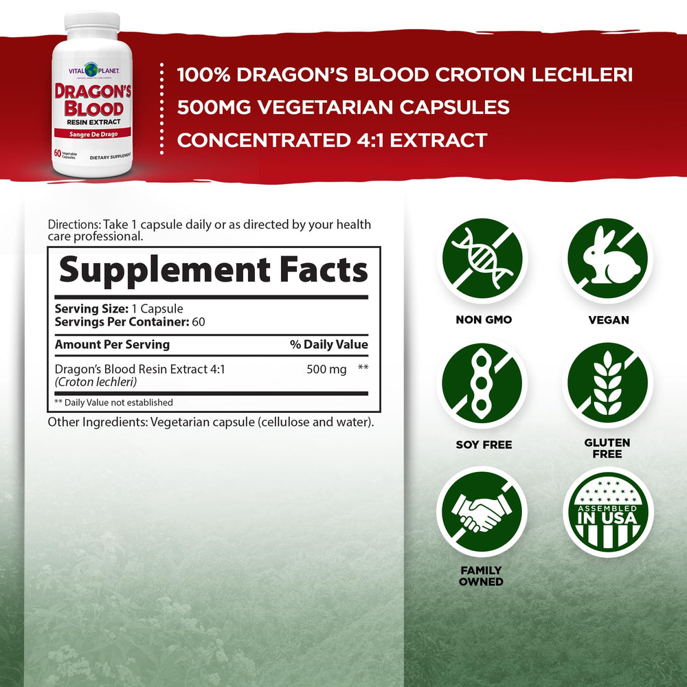 Vital Planet Dragon’s Blood resin powder highlight for concentrated 4:1 extract